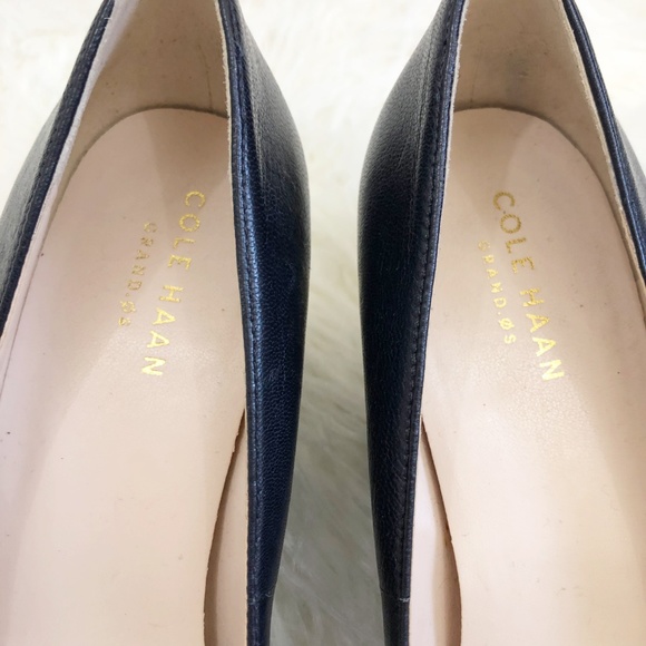Cole Haan Navy Round Toe Wedges - Picture 3 of 4
